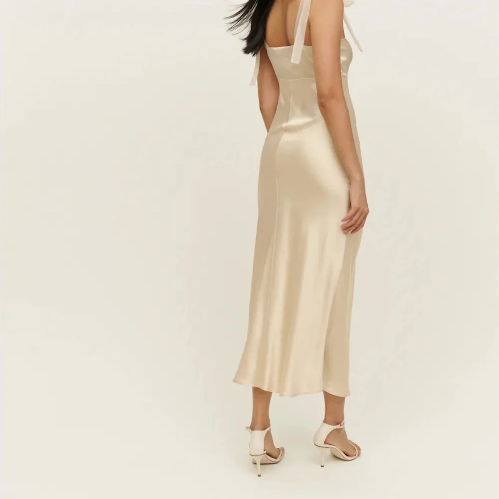 Reformation Alene Silk Ivory Midi Dress - Picture 3 of 11
